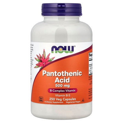 NOW Foods Pantothenic Acid 500 mg, 250 Veg Capsules