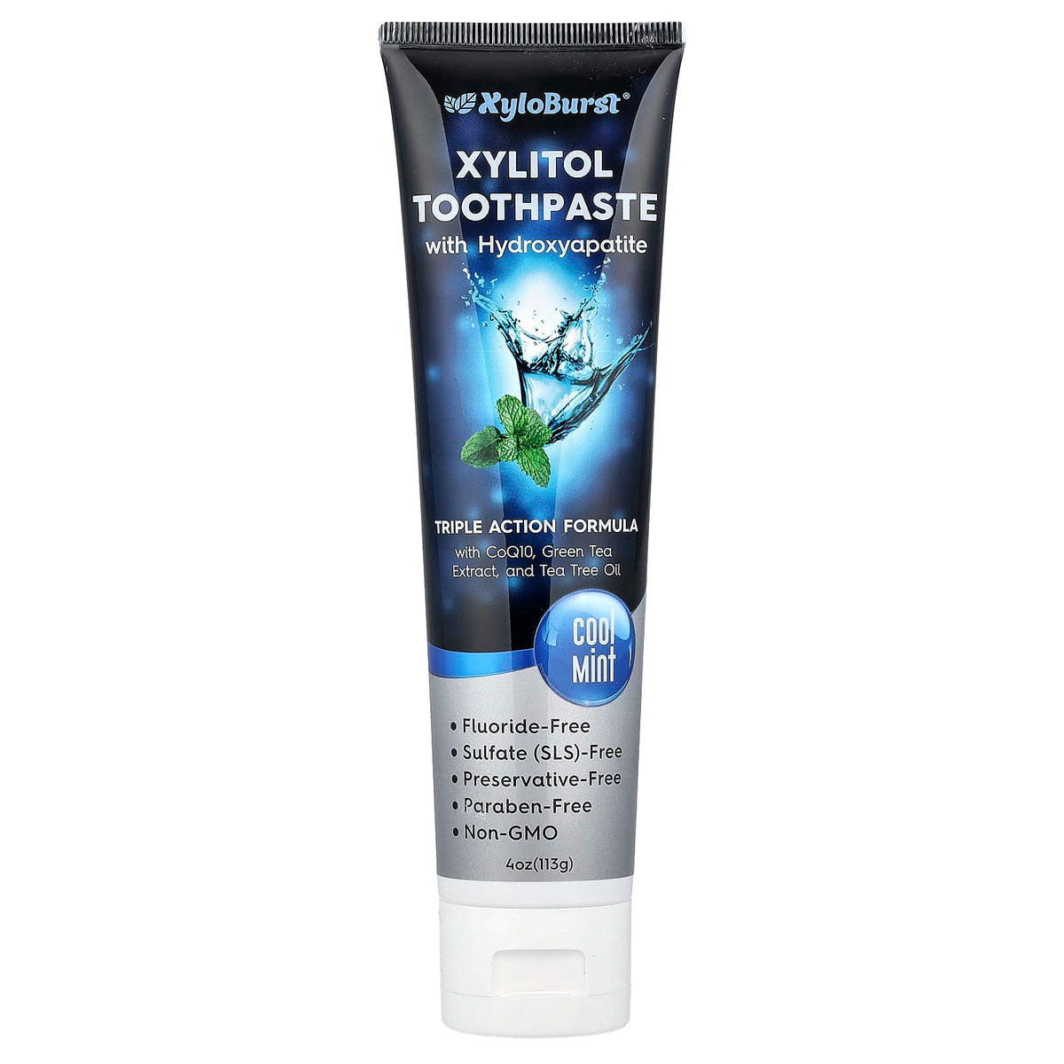 Xyloburst Xylitol Toothpaste with Hydroxyapatite, Cool Mint, 113 g — product view