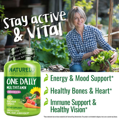 Naturelo One Daily Multivitamin for Women 50+, 120 Vegetarian Capsules - view 3
