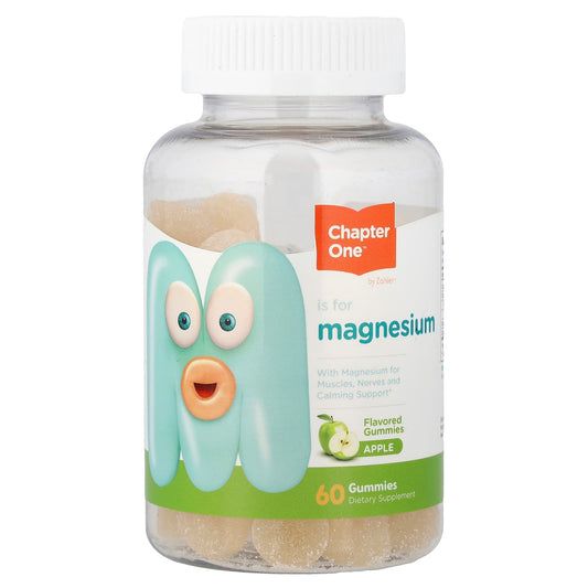 Zahler Chapter One Magnesium Gummies, Apple, 60 Gummies (50 mg per Gummy)