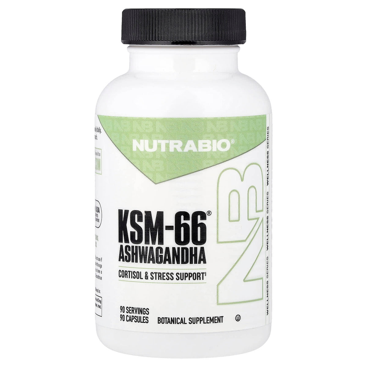 NutraBio KSM-66 Ashwagandha, 90 Capsules — product view