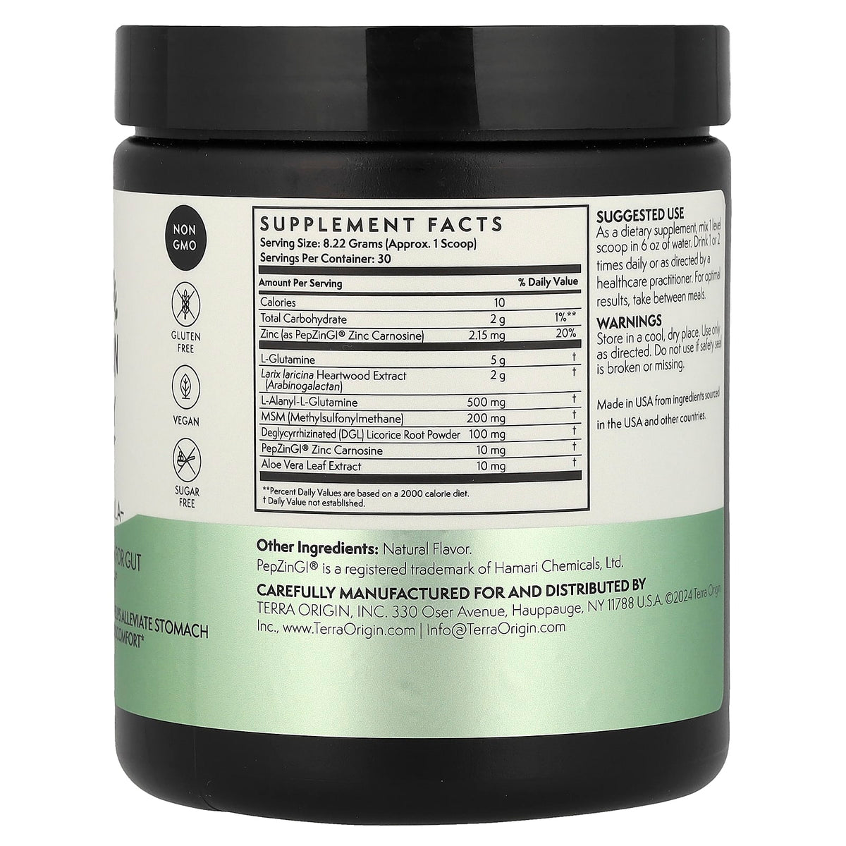 Terra Origin Healthy Gut Vegan Formula Powder, 246.6 g (8.7 oz) - view 2