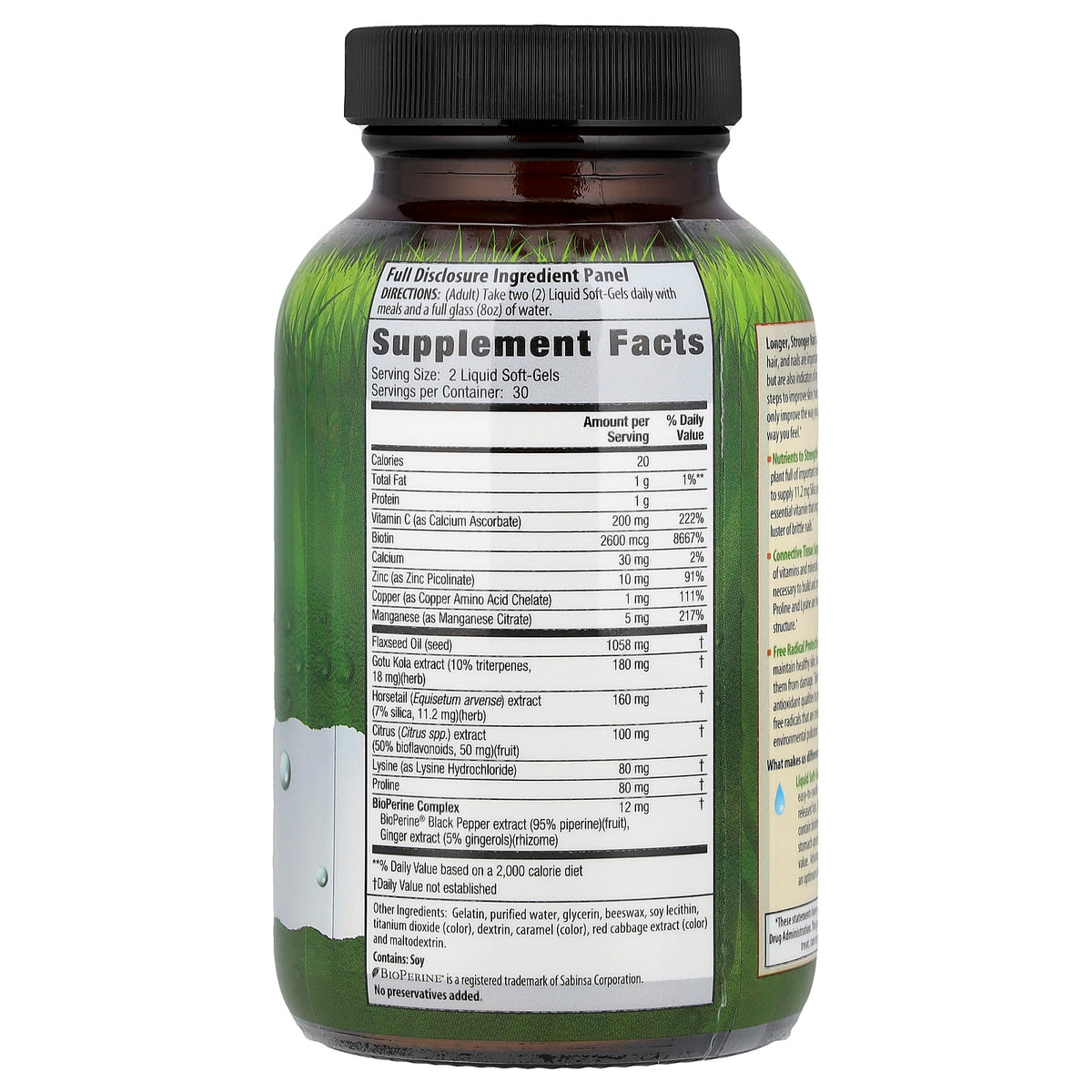 Irwin Naturals Longer, Stronger Hair and Nails, 60 Liquid Soft-Gels - view 2