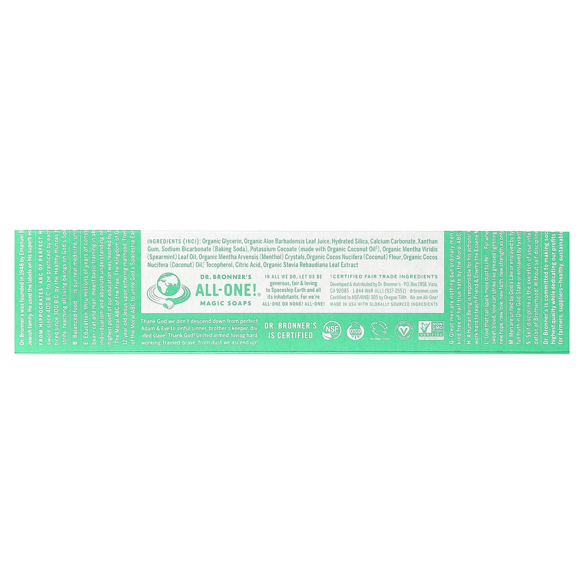 Dr. Bronner's All-One Toothpaste, Spearmint, 140 g - view 3
