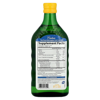 Carlson Wild Norwegian Cod Liver Oil, Natural Lemon, 16.9 fl oz (500 ml) - view 2