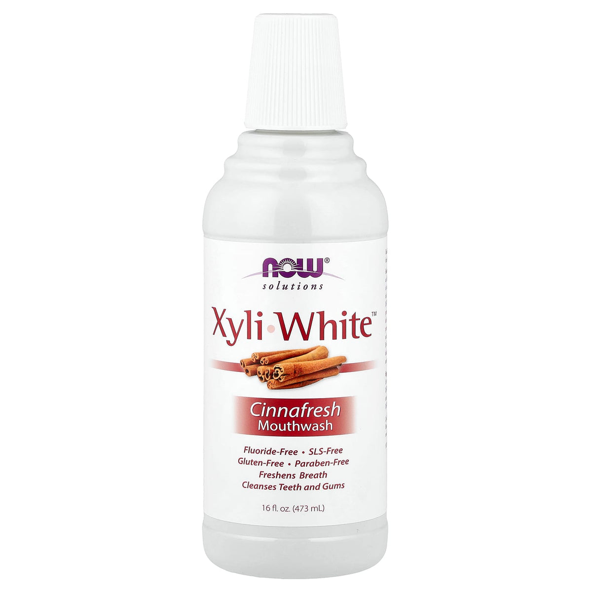 NOW Foods Solutions XyliWhite Mouthwash, Cinnafresh, 473 ml (16 fl oz) — product view