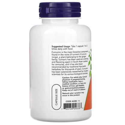 NOW Foods Turmeric Curcumin, 60 Veg Capsules (665 mg per Capsule) - view 3