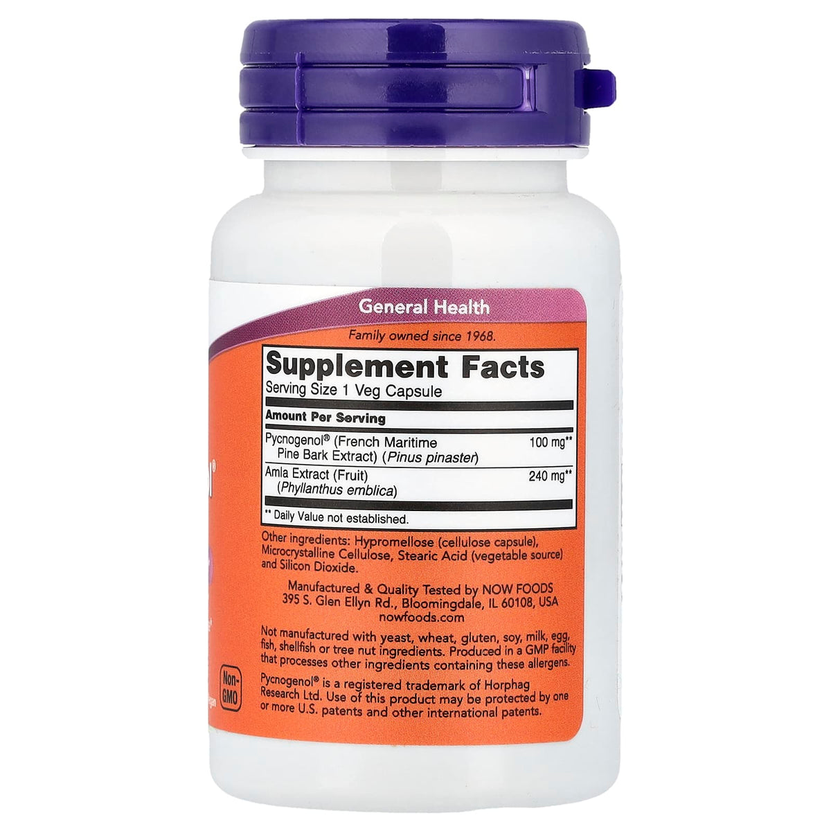 NOW Foods Pycnogenol, 60 Veg Capsules — alternate product view