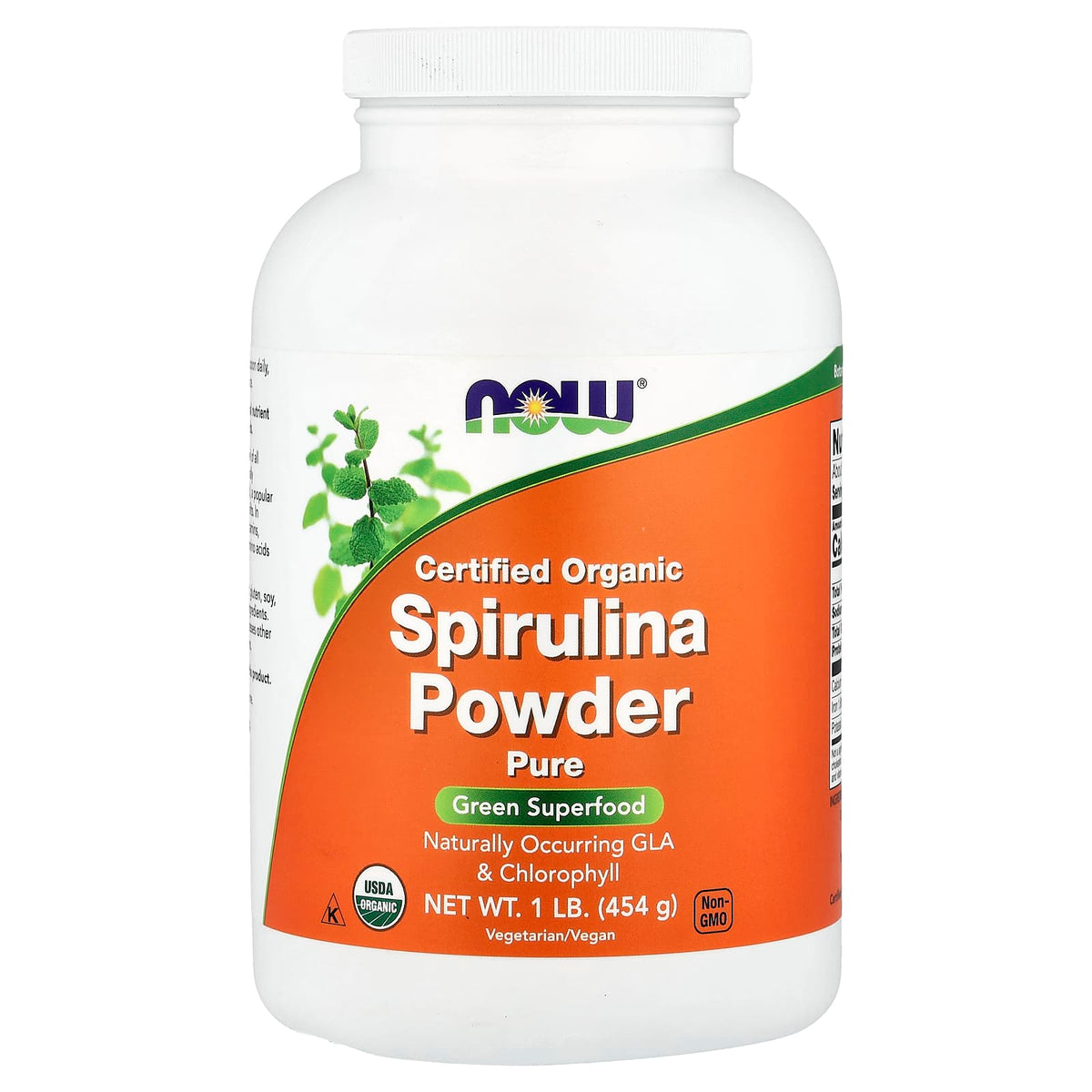 NOW Foods Certified Organic Spirulina Powder, 454 g (1 lb)