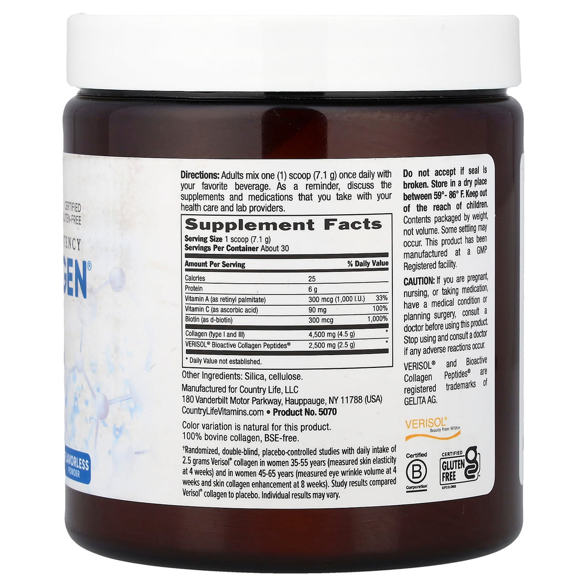 Country Life Maxi-Collagen 7000 Powder, Flavourless, 213 g (7.5 oz) - view 2