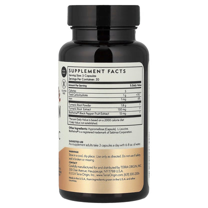 Terra Origin Turmeric with BioPerine, 60 Vegetable Capsules - view 2