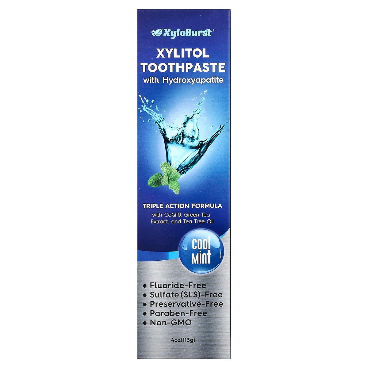 Xyloburst Xylitol Toothpaste with Hydroxyapatite, Cool Mint, 113 g - view 2