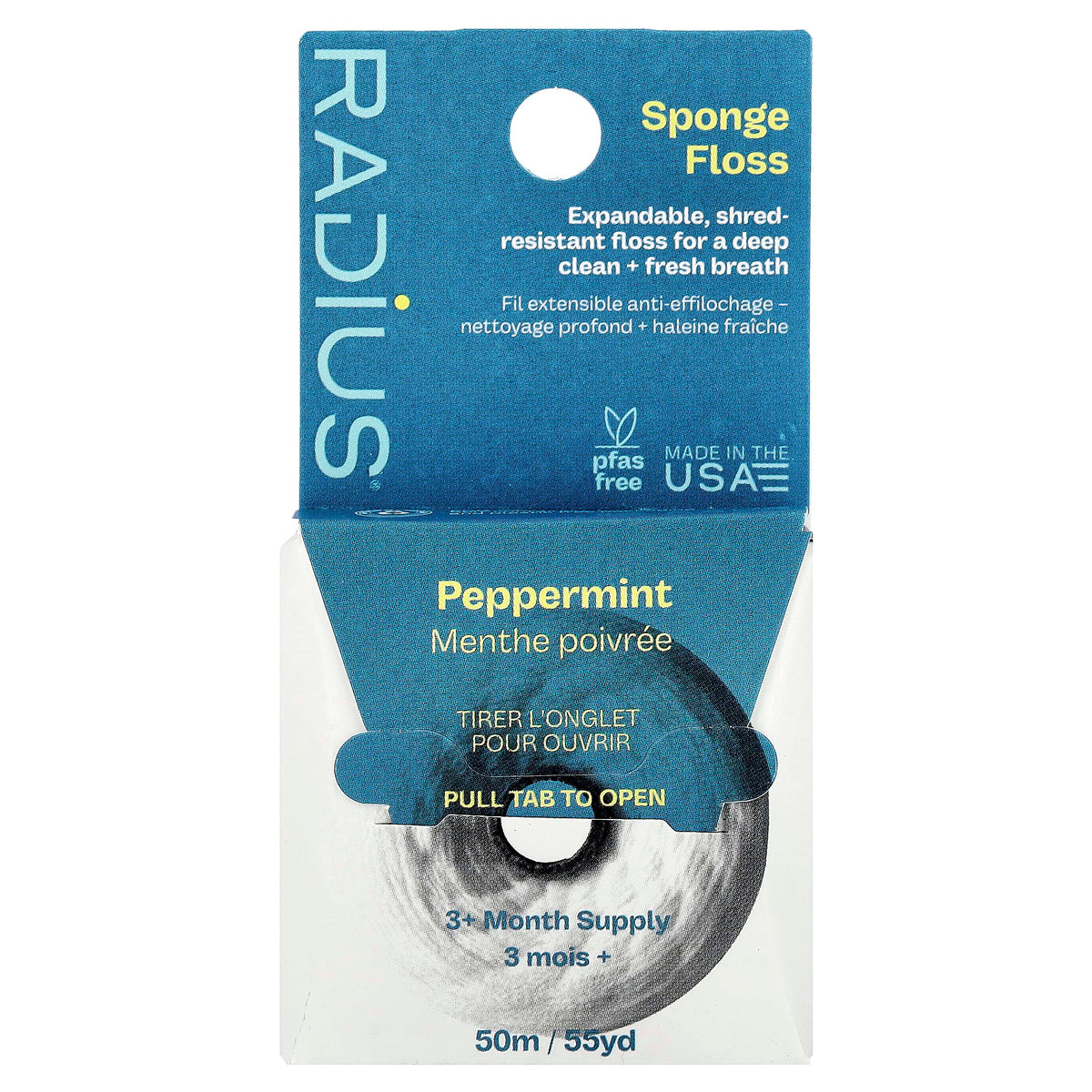 RADIUS Sponge Floss, Peppermint, 50 m (55 yd)