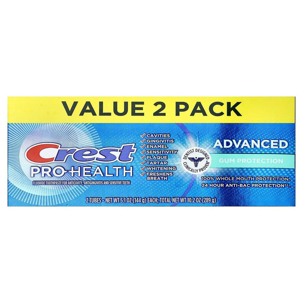 Crest Pro-Health Advanced Gum Protection Toothpaste, 2 Pack, 144 g Each — alternate product view