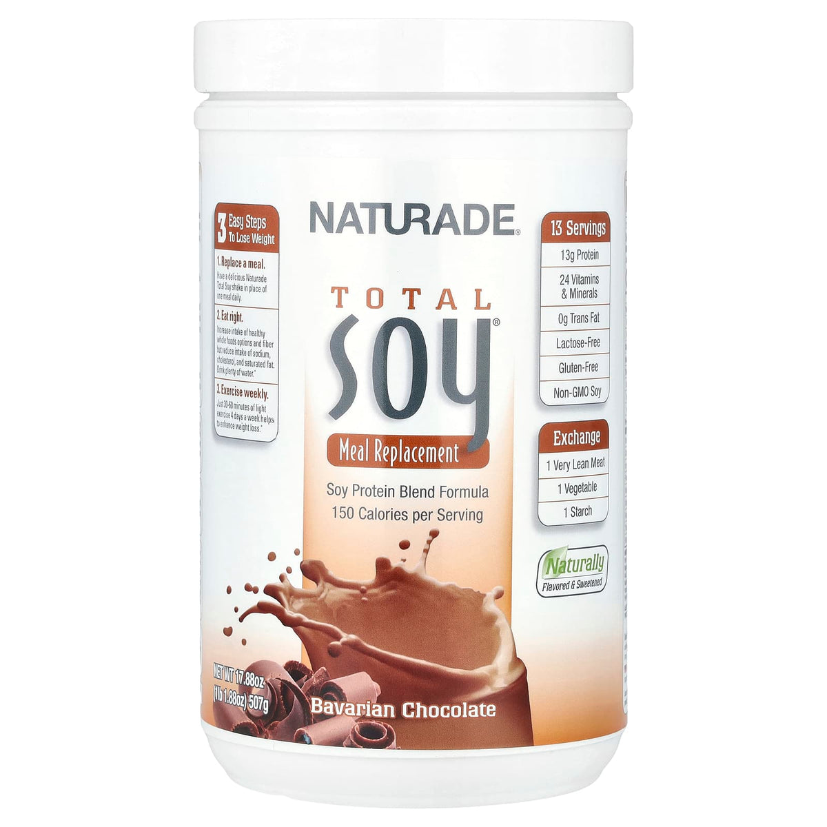 Naturade Total Soy Meal Replacement Bavarian Chocolate 507 g (1 lb 53 g / 1.88 oz) — product view