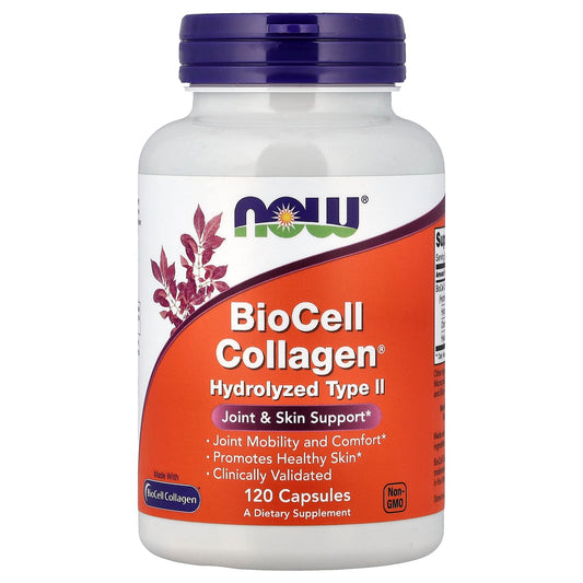 NOW Foods BioCell Collagen, Hydrolyzed Type II, 120 Capsules