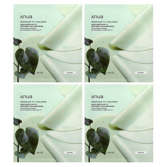 Anua Heartleaf 70 Soothing Collagen Beauty Mask 4 Sheets, 38 g Each