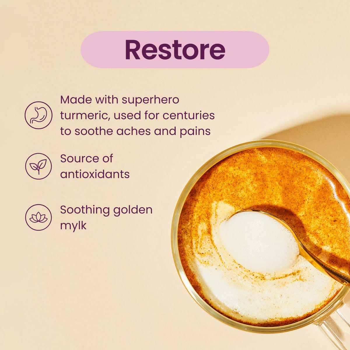 Blume Superfood Latte, Turmeric Blend, Caffeine Free, 4.4 oz (125 g) - view 3