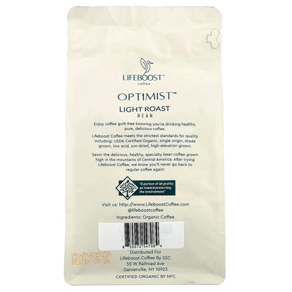 Lifeboost Optimist Light Roast Whole Bean Coffee 340 g (12 oz) - view 2