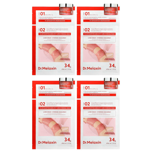 Dr.Melaxin TX-Astaxanthin Dark Spot Care Hydrogel Mask and Cream Boost, 4 Count