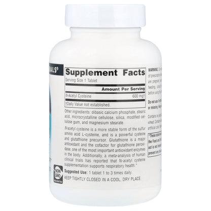 Source Naturals N-Acetyl Cysteine, 600 mg, 120 Tablets - view 2