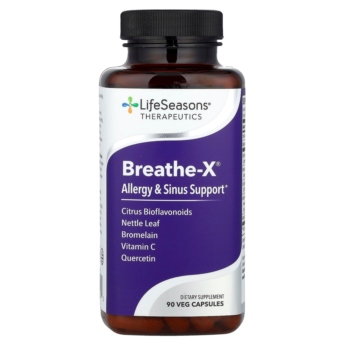 LifeSeasons Breathe-X, 90 Veg Capsules — product view