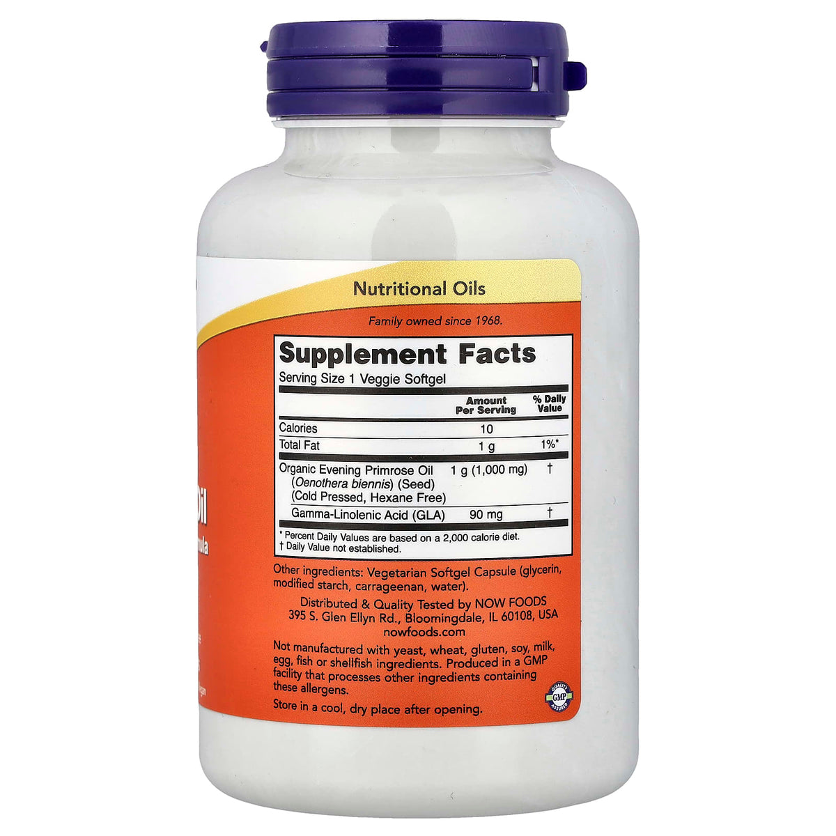 NOW Foods Evening Primrose Oil, 1,000 mg, 90 Veggie Softgels - view 2