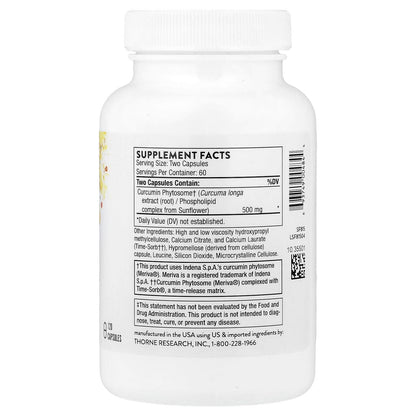 Thorne Curcumin Phytosome Sustained Release, 250 mg, 120 Capsules - view 2