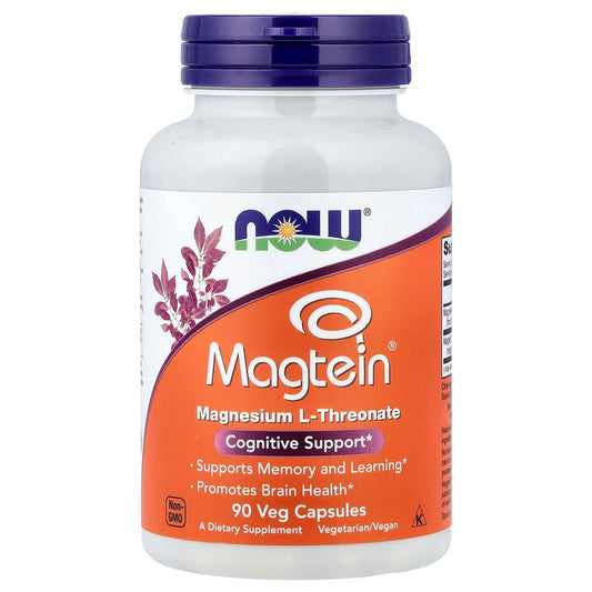NOW Foods Magtein Magnesium L-Threonate, 90 Veg Capsules