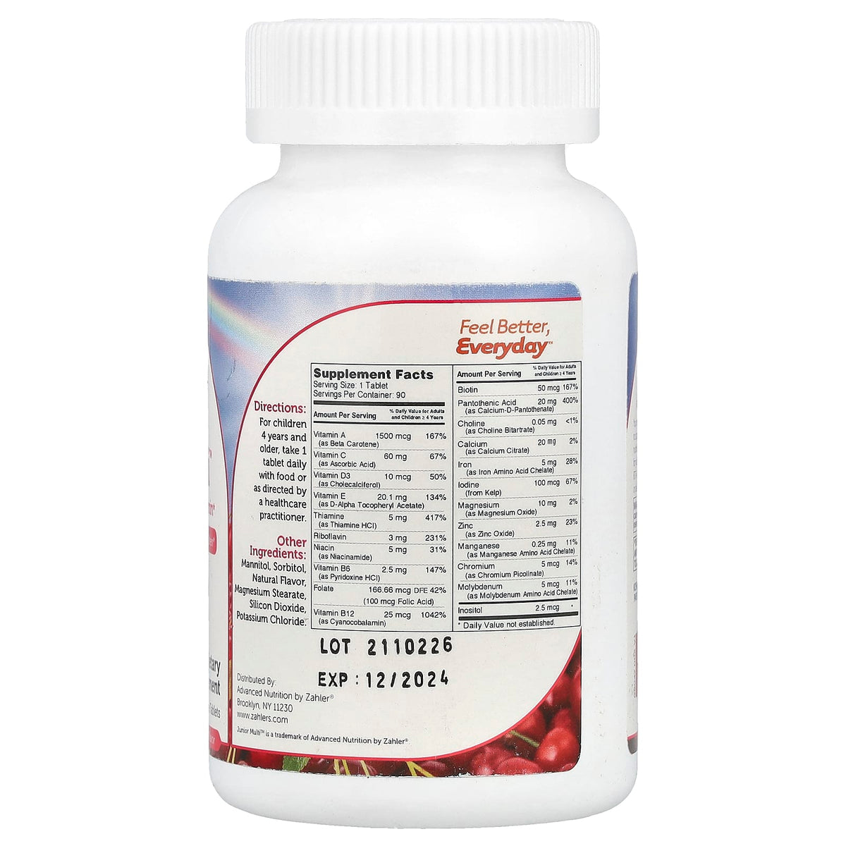 Zahler Junior Multi Once-Daily Multi-Vitamin, Natural Cherry, 90 Chewables - view 2