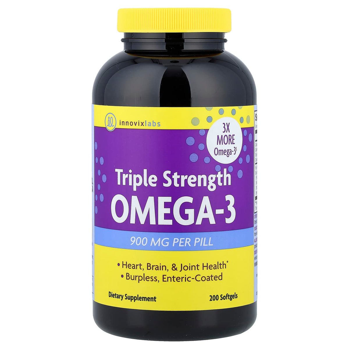 InnovixLabs Omega-3 900 mg, 200 Softgels — product view