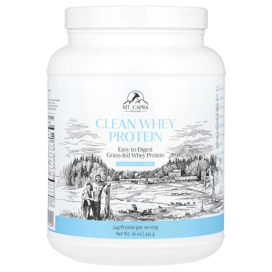 Mt. Capra Clean Whey Protein, Unsweetened, 453 g (16 oz)