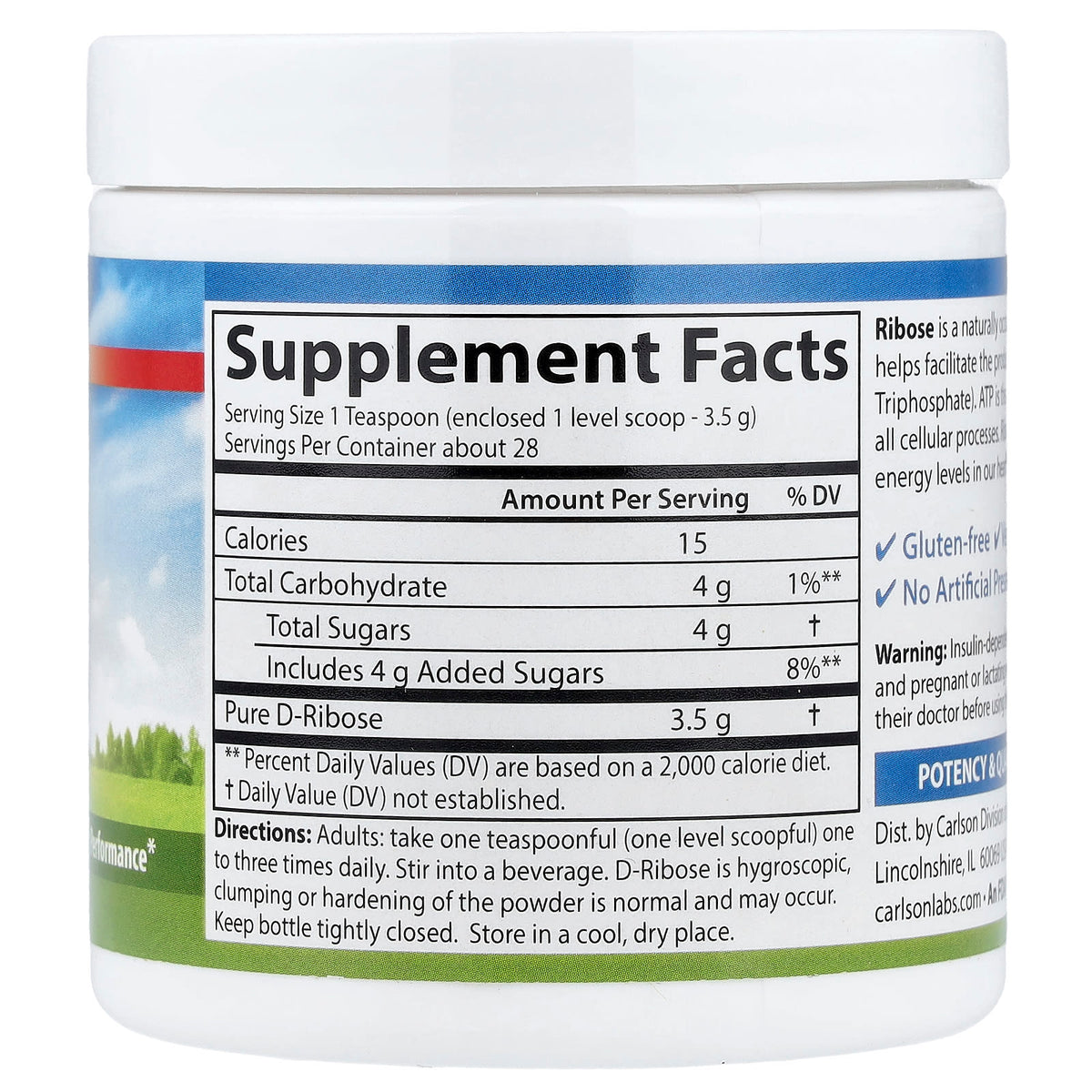 Carlson Ribose Powder, 100 g - view 2