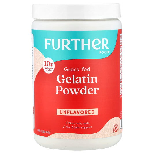 Further Food Grass-Fed Gelatin Powder, Unflavored, 450 g (15.87 oz)