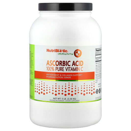 NutriBiotic Ascorbic Acid 100% Pure Vitamin C Crystalline Powder, 2.26 kg (5 lb)