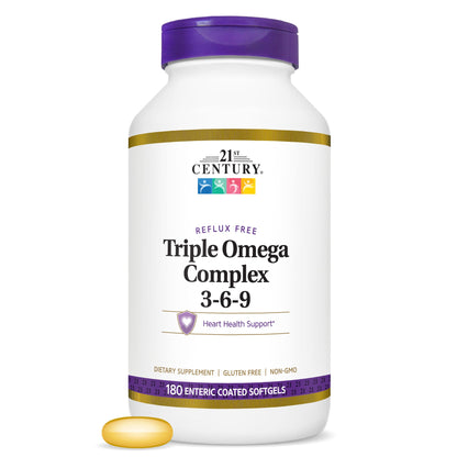 21st Century Triple Omega Complex 3-6-9, 180 Enteric Coated Softgels - view 3
