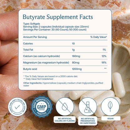 BodyBio Calcium Magnesium Butyrate, 100 Capsules - view 3