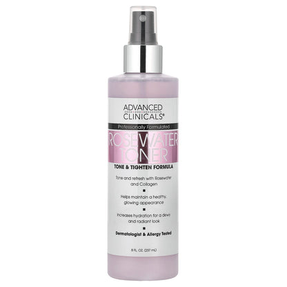 Advanced Clinicals Rosewater Toner Tone & Tighten Formula 237 ml (8 fl oz)
