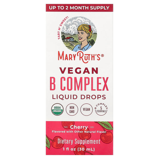 MaryRuth's Vegan B Complex Liquid Drops, Cherry, 30 ml (1 fl oz)