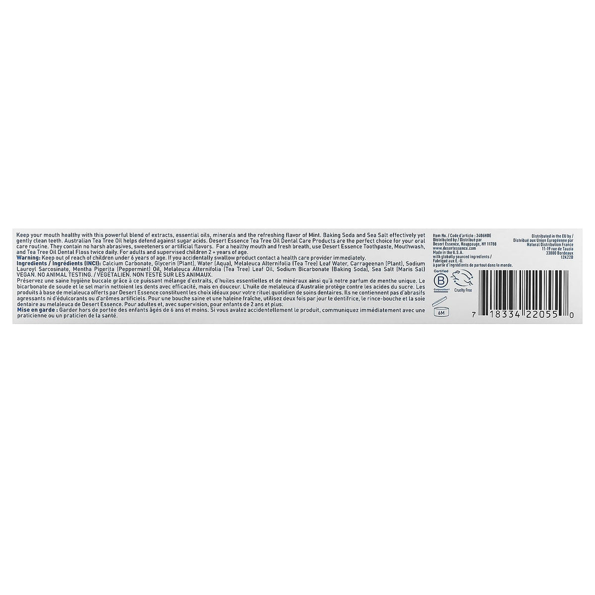 Desert Essence Tea Tree Oil Toothpaste, Mint, 176 g - view 3