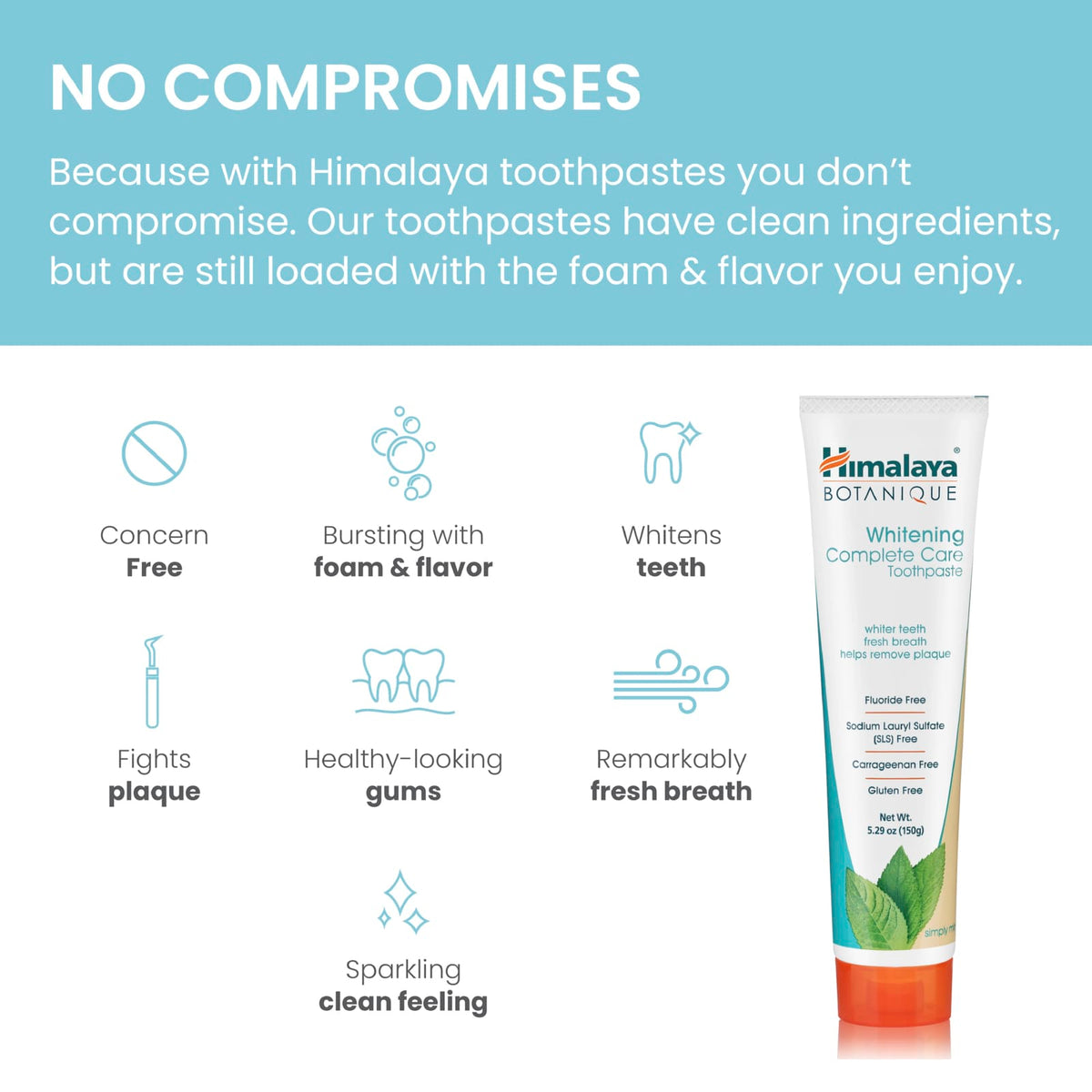 Himalaya Botanique Whitening Complete Care Toothpaste, Simply Mint, 150 g - view 6