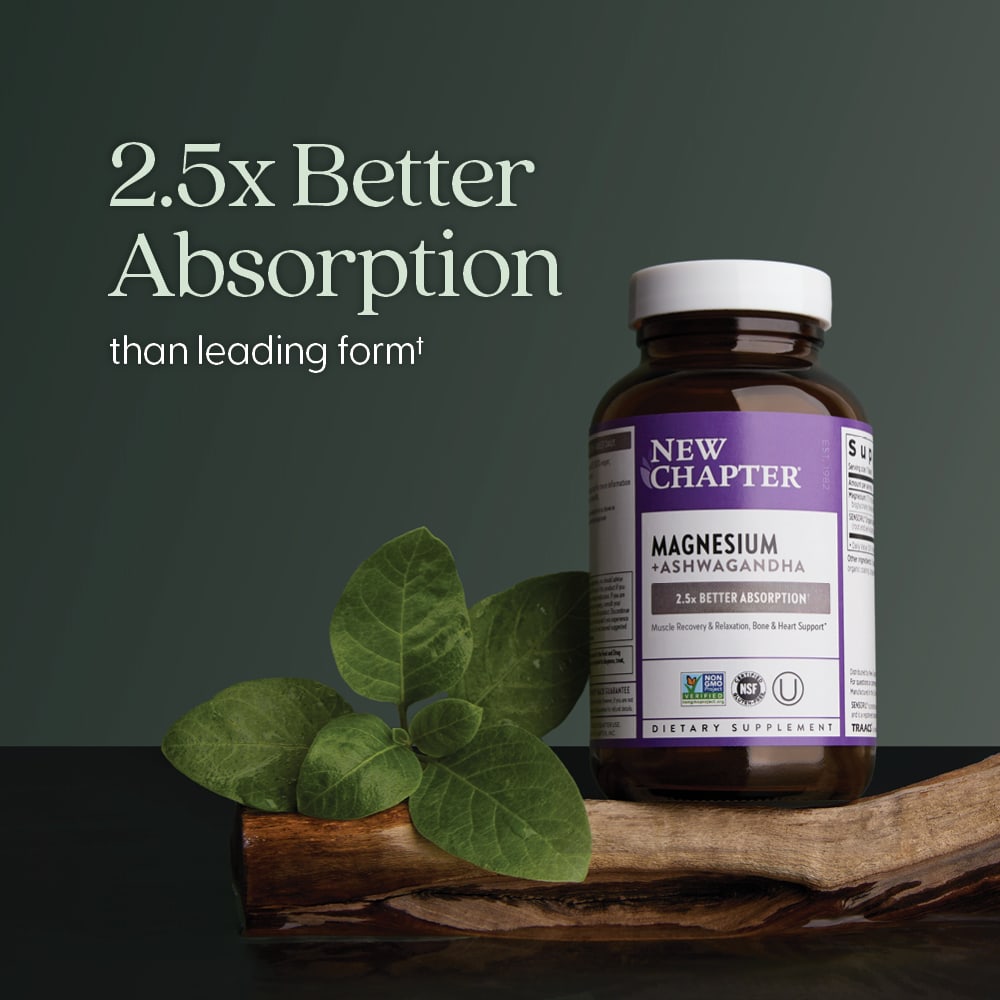 New Chapter Magnesium + Ashwagandha, 60 Vegan Tablets - view 5