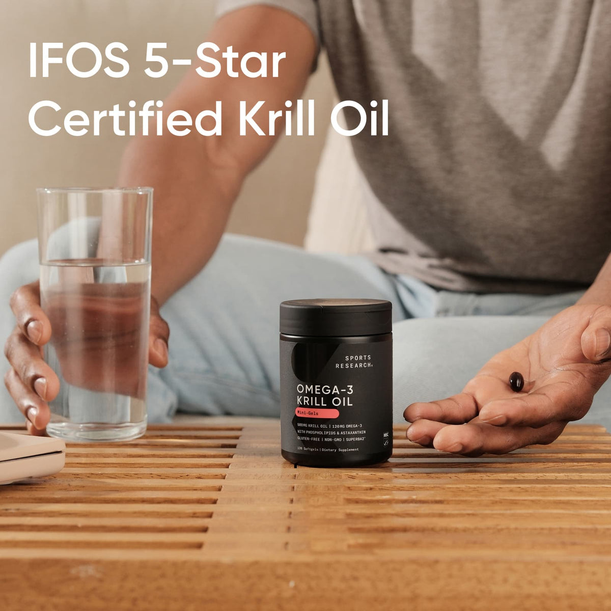 Sports Research Omega-3 Krill Oil Mini-Gels, 120 Softgels - view 5
