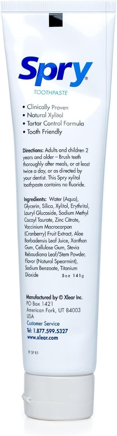 Spry Natural Fluoride-Free Xylitol Toothpaste Spearmint 141 g - view 4
