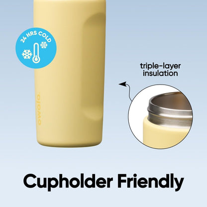 Owala FreeSip Kids Stainless Steel Water Bottle 16 oz, Butter Half - view 4