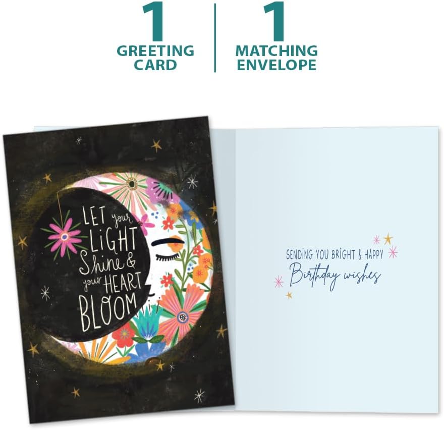 Tree-Free Greetings Birthday Card, Let Light Shine, 5 x 7 Inch - view 5