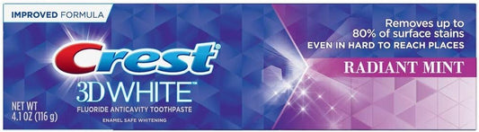 Crest 3D White Radiant Mint Whitening Toothpaste, 4.1 oz (116 g)