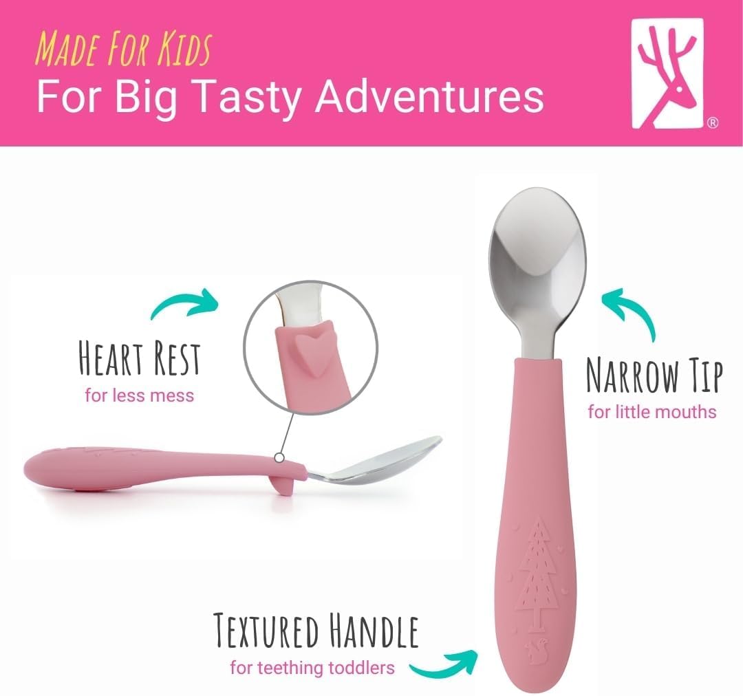 Elk and Friends Baby and Toddler Cutlery Set with Silicone Handles, 6 Pieces - view 4