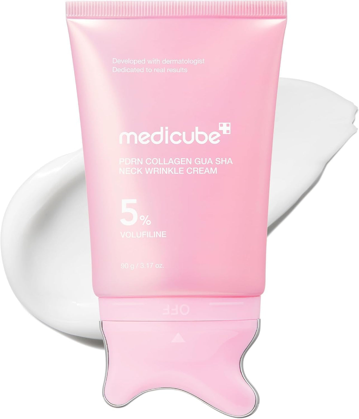 medicube PDRN Collagen Gua Sha Neck Wrinkle Cream, Firming Contour Care — product view