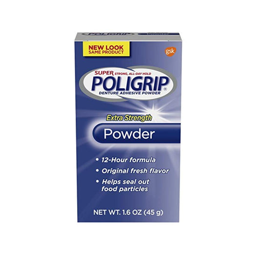 Super PoliGrip Extra Strength Denture Adhesive Powder, 1.6 oz (45 g)